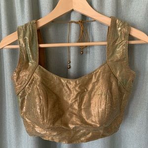 Gold sequined crop top